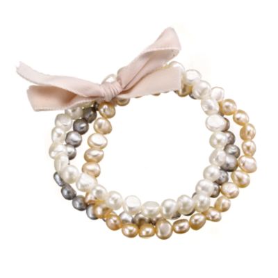 Cultured Freshwater Pearl Three Colour Bracelet - Product number 6838669