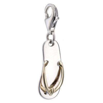 9ct Yellow Gold and Silver Sandal Charm