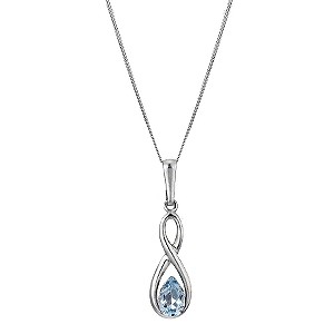 9ct White Gold Blue Topaz Figure of Eight Pendant9ct White Gold Blue Topaz Figure of Eight Pendant