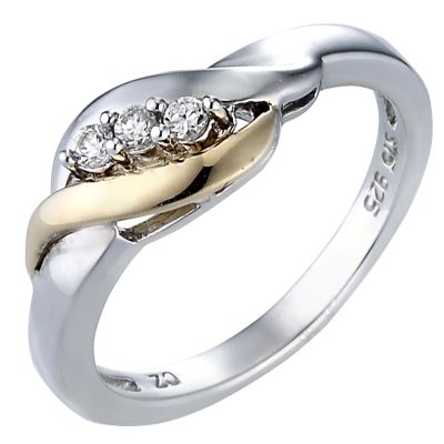 Duet 9ct Yellow Gold and Sterling Silver Ring -