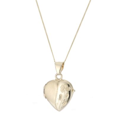 Unbranded 9ct Yellow Gold and Silver Flower Heart Locket