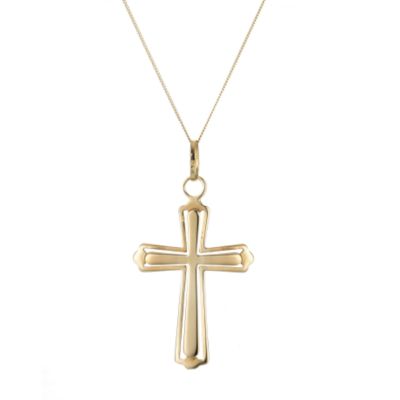 9ct Yellow Gold Double Cross