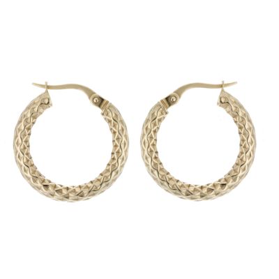 9ct Yellow Gold Fancy Creole Earrings 21mm - Product number 6839339