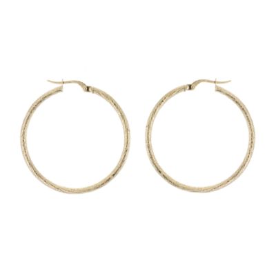 9ct Yellow Gold Fancy Creole Earrings 33mm