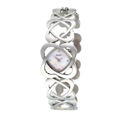 Sekonda Seksy Hidden Heart Pink Dial Bangle Watch