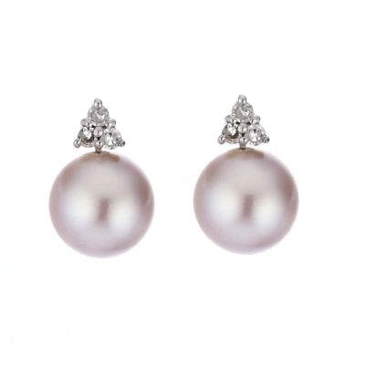 9ct gold cultured freshwater pink pearl diamond