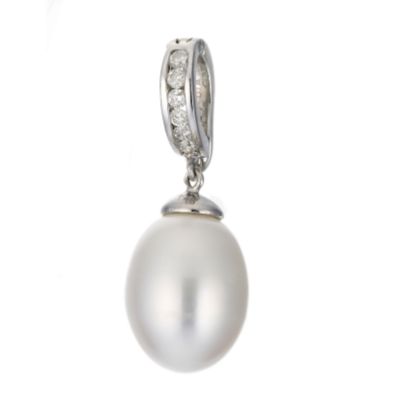 9ct white gold diamonds and pearl enhancer