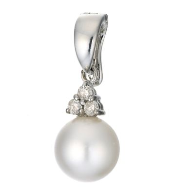 9ct white gold diamonds and pearl enhancer