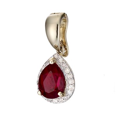 9ct gold diamonds and created ruby enhancer