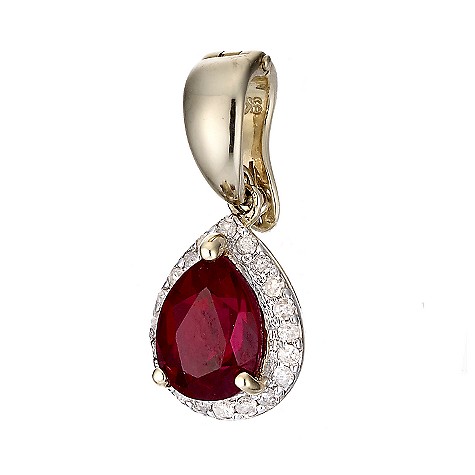 9ct gold diamonds and created ruby enhancer