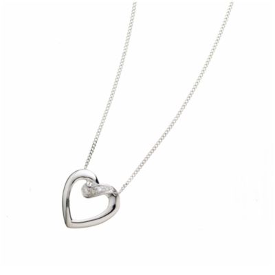 9ct white gold diamond heart pendant - Product number 6842127