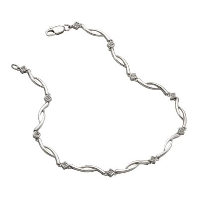 9ct white gold diamond bracelet - Product number 6842135