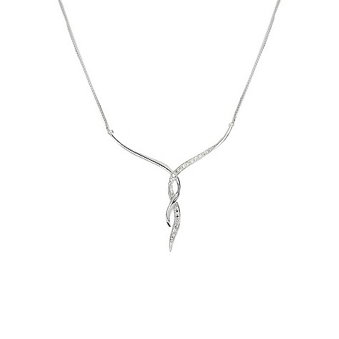 9ct white gold pendant with diamonds necklace