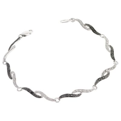 9ct white gold black and white diamond bracelet - Product number 6842445