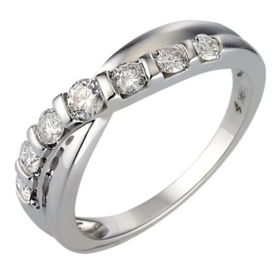 9ct White Gold Half Carat Diamond Set Twist Ring product image