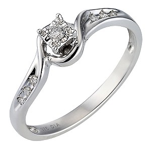 9ct White Gold Diamond Solitaire Ring9ct White Gold Diamond Solitaire Ring