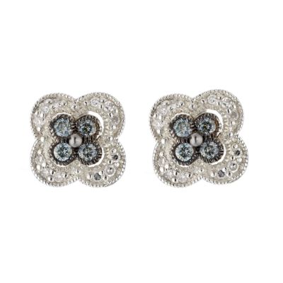 Silvermist Quarter Carat Grey and White Diamond Earrings