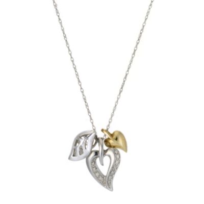 Silver and 9ct Gold Diamond Set Charm Pendant - Product number 6853560