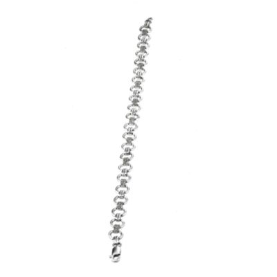 Silver and Quarter Carat Diamond Round Link Bracelet