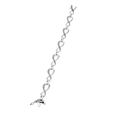 Silver and Quarter Carat Diamond Twist Bracelet
