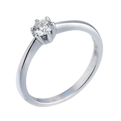 Facets of Love 18ct White Gold Quarter Carat Diamond Solitaire Ring - Product number 6854311