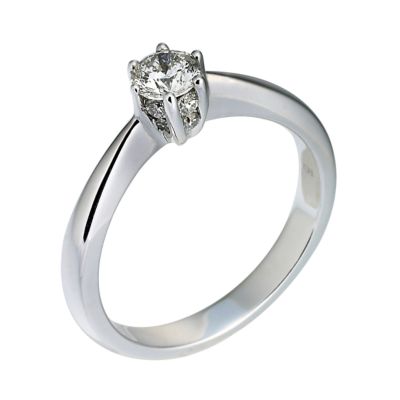 Facets of Love 18ct White Gold Half Carat Diamond Solitaire Claw Set Ring - Product number 6854842