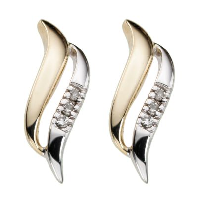 9ct two-colour gold earrings - Product number 6861350