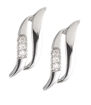 9ct white gold and diamond earrings