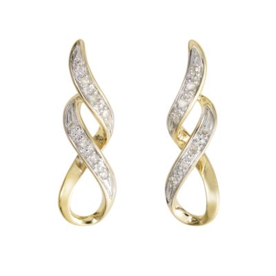 9ct gold diamond earrings - Product number 6861385
