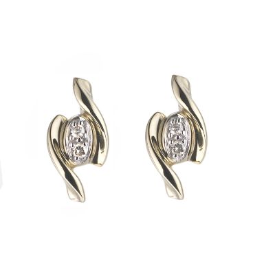 9ct yellow diamond stud earrings