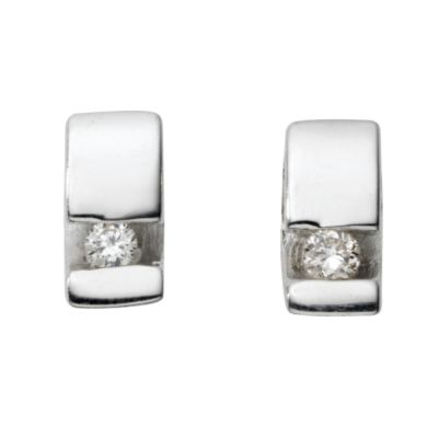 9ct white gold diamond stud earrings - Product number 6861458