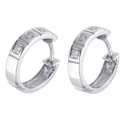 9ct white gold diamond earrings - Product number 6861571