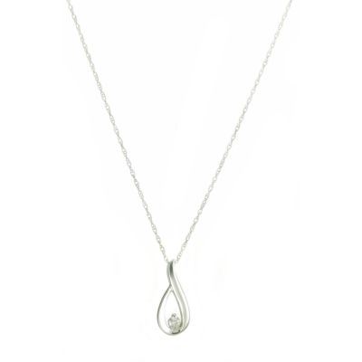 9ct white gold diamond teardrop pendant - Product number 6861636