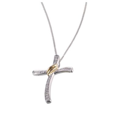 9ct white gold knot cross pendant - Product number 6862993