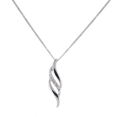 9ct white gold diamond pendant - Product number 6863043