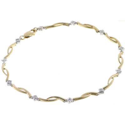 9ct yellow gold diamond squares bracelet - Product number 6863132