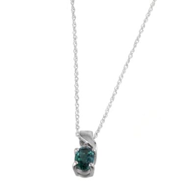 9ct white gold and emerald pendant necklace