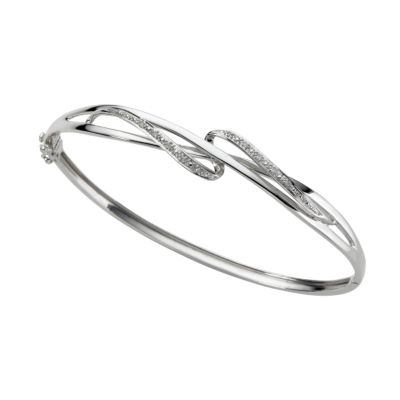 9ct white gold diamond bangle - Product number 6864295