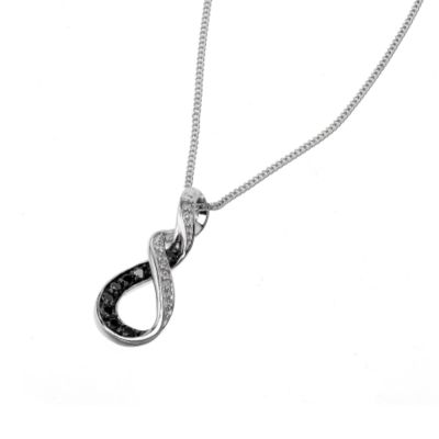 9ct white gold black and white diamond necklace - Product number 6864384