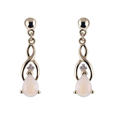 9ct yellow gold opal and diamond earrings - Product number 6864813