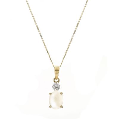 9ct diamond & opal pendant - Product number 6864821