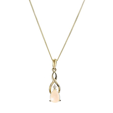 9ct diamond & opal pendant with twist