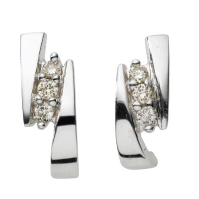 9ct white gold diamond earrings - Product number 6864937