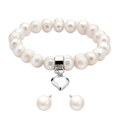 Cultured Freshwater Pearl Heart Gift Set - Product number 6871690