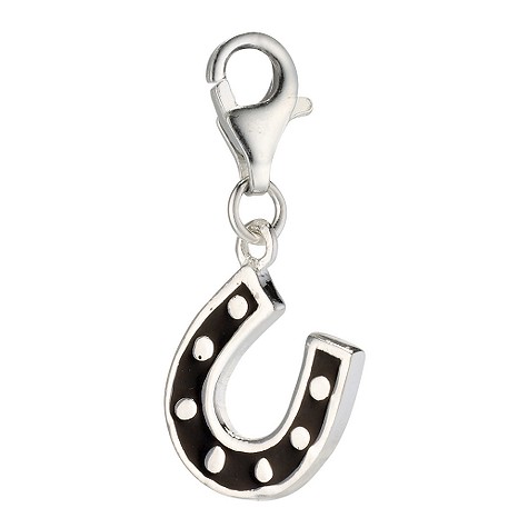 sterling silver and enamel lucky horseshoe charm