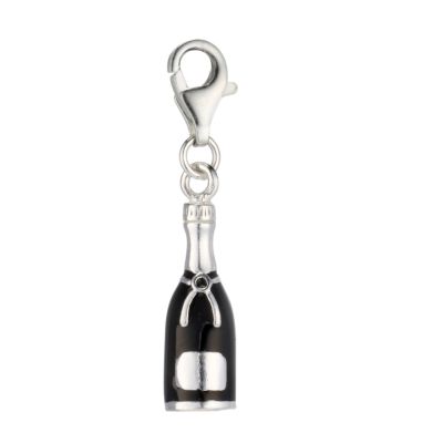 sterling silver and enamel champagne bottle charm