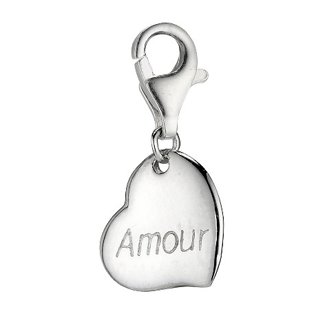 sterling silver amour heart charm
