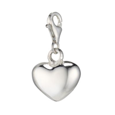 sterling silver heavy heart charm