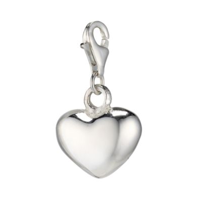 sterling silver heavy heart charm