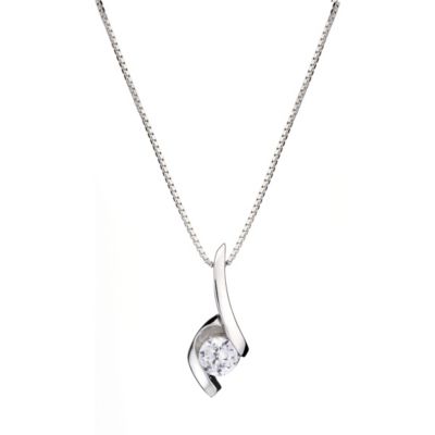 Silver Cubic Zirconia Tension Set Pendant - Product number 6883273